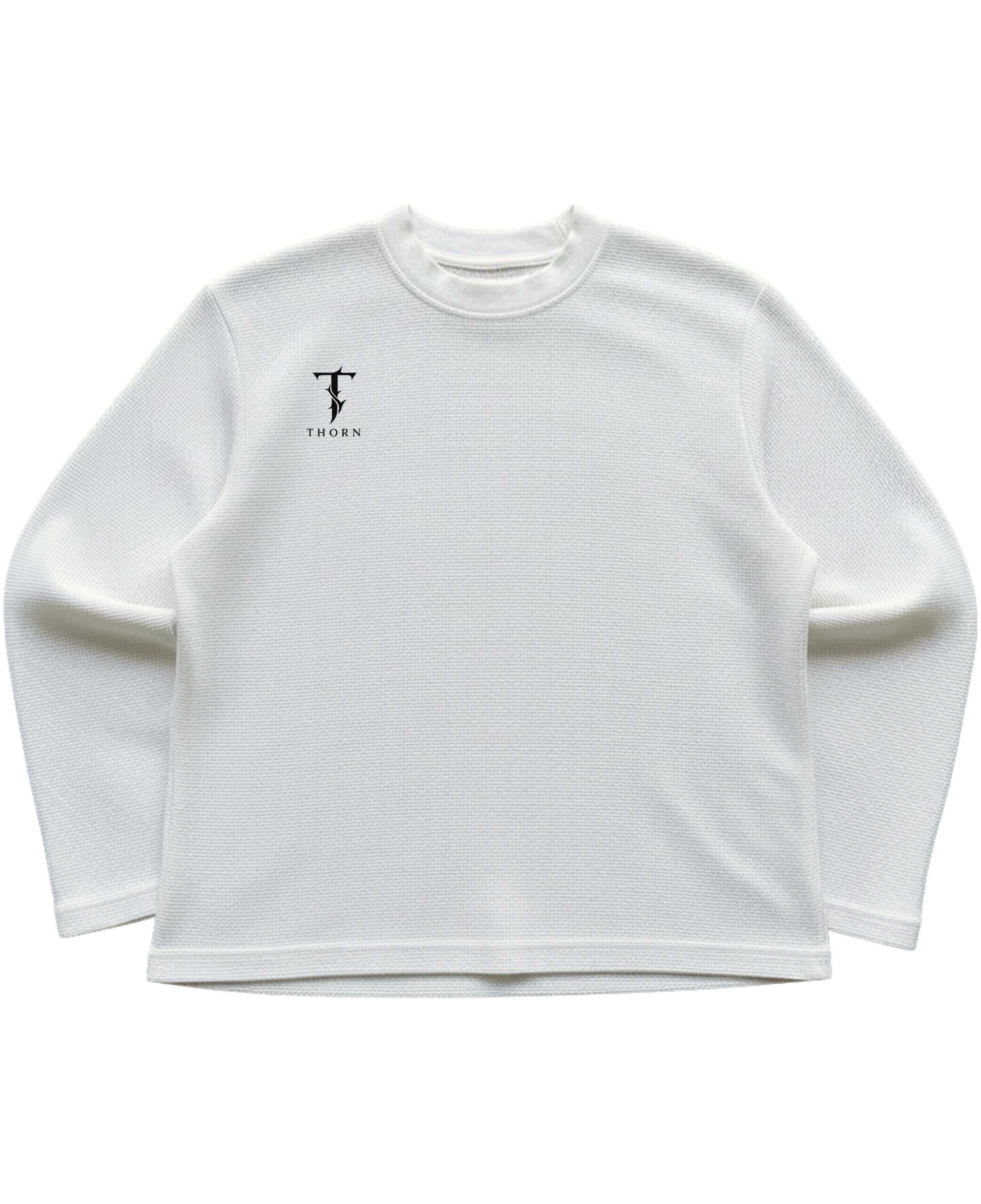 Off-white waffle knit oversized full-sleeve Front Design