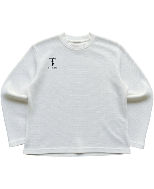 Off-white waffle knit oversized full-sleeve Front Design